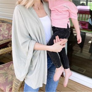 Sun & Sam green sheer cardigan